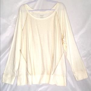 Lane Bryant Ivory & Gold Shimmer Oversized Sweater